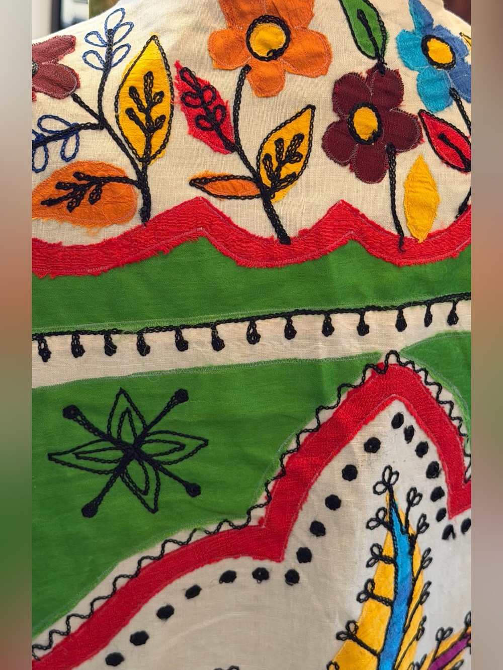 Rare Vintage Sandy Starkman Hand Painted Embroider Boho Art Jacket Statement XL - Picture 8 of 15